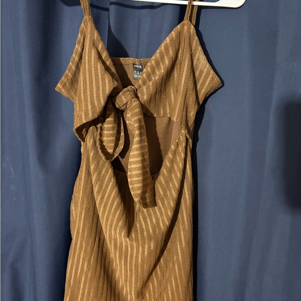 Brown Striped Women's Dress
